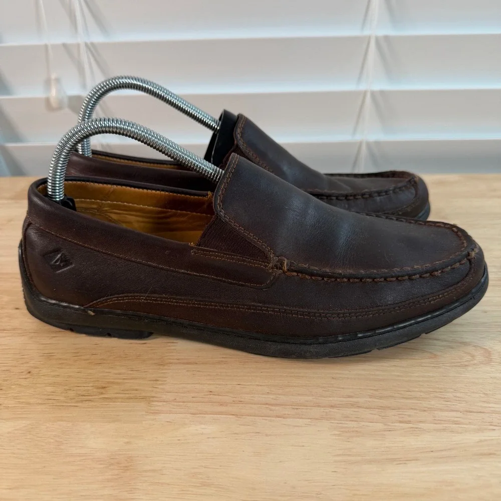 Sperry Gold Cup Loafers Men's Dark Brown Leather Slip-On Round Toe Casual - 9M